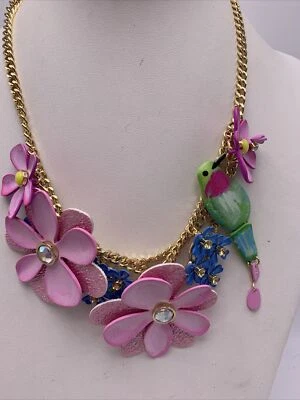 $125 Betsey Johnson Floral Distintivo Collar JS410 Foto 1 de 4