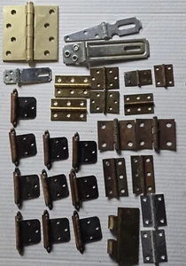 Antique & Vintage Door Hinge Parts Lot Of 28. PARTS OR REPAIR HINGES LOT - Picture 1 of 7