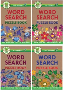 4 x A5 Word Search Puzzle Books Wordsearch Brain Teaser Eco Activity Book - Picture 1 of 3