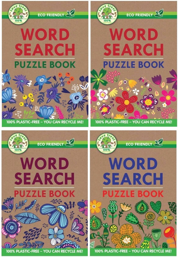 4 x A5 Word Search Puzzle Books Wordsearch Brain Teaser Eco Activity Book - Image 1 of 1