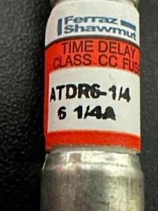 MERSEN ATDR6-1/4 TIME DELAY CLASS CC FUSE (SOLD EACH) - Picture 1 of 4