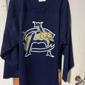 Camiseta de hockey vintage azul marino y dorado - Imagen 1 de 2