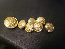 Lot 7 US Military Waterbury Coat Of Arms Crest Crown Lion Brass Vintage Buttons