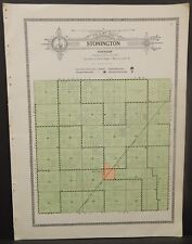 Illinois Christian County Map Stonington Township c1930 W20#20