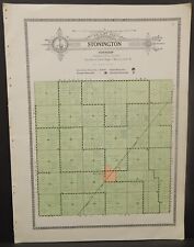 Illinois Christian County Map Stonington Township c1930 W20#20