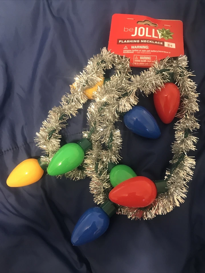 Collar Intermitente Blub Iluminado 35" - 8 Bombillas Grandes Modos Oropel Foto 1 de 1