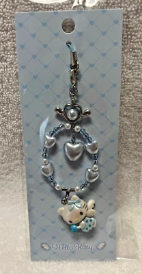 Sanrio Hello Kitty Dreaming Angel 6.5" Teléfono/Bolso con Cuentas Correa Dije - Nuevo Foto 1 de 4