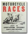 1963 Sportsdome Speedway Dallas Motorcycle Racing poster vintage reproduction