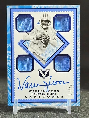 Warren Moon 2017 Panini Vertex Quartz Cornerstones Quad Jersey Relic /49 #LC-WM - Image 1 of 2
