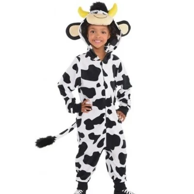 Mono de vaca con cremallera talla 3-4T para niños pequeños Foto 1 de 2