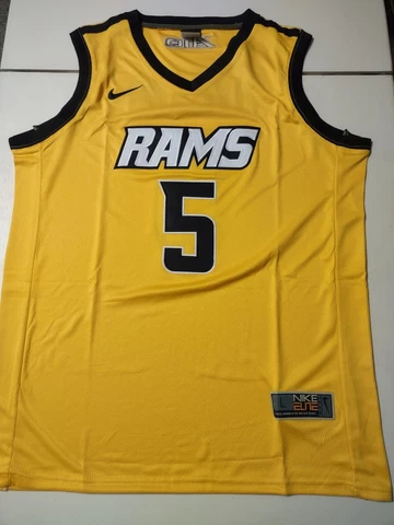 Bones Hyland #5 Gold VCU Rams Men's Basketball Nike Elite Jersey New Size Large Cover