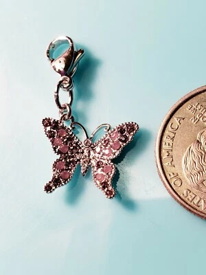 Origami Owl Silver and Purple Crystal encrusted Butterfly Dangle, NEW - Изображение 1 из 4