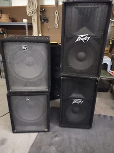 PA speaker system Mains and Subs Passive EV Subs and Peavey mains with pole - Picture 1 of 3