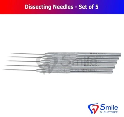New Dissecting Needles Medical Students Kit Set Of 5 Quality Product Shanzi UK