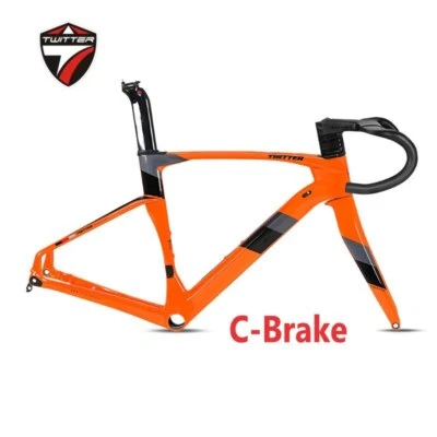 Cuadro de bicicleta de carretera de fibra de carbono 700C eje pasante freno C todos los cables enrutamiento interno Foto 1 de 4