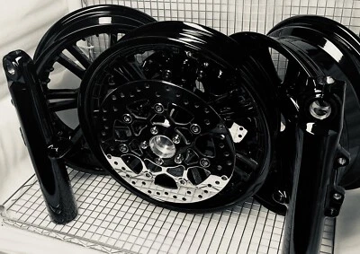 Ruedas Harley Tri Glide Rodamientos Horquilla FLHTCUTG 2009-20 NEGRO BRILLANTE INTERCAMBIO Foto 1 de 4