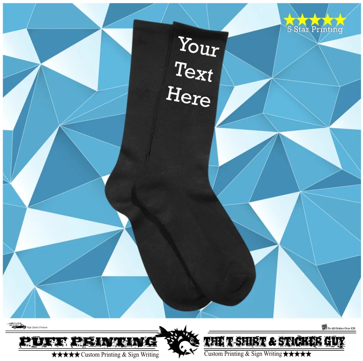 PERSONALISED YOUR OWN TEXT MENS SOCKS CHRISTMAS FATHERS DAY BIRTHDAY GIFT