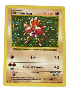 Pokemon Hitmonchan Holo Karte # 7/102 Basis Set 1999 schattenlos Vintage - Bild 1 von 4