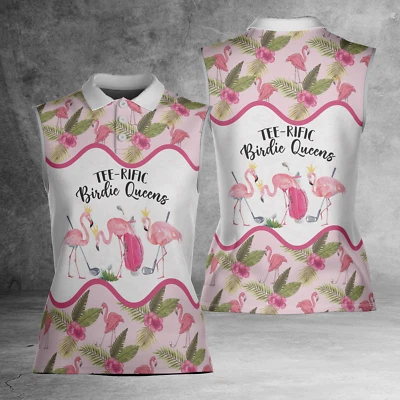 Divertida Camiseta Flamenca-Rific Birdie Queens 3D Mujer Polo Sin Mangas Talla XS-4XL Foto 1 de 4