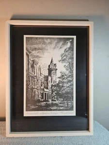 Frank Dill Signed Etching Stephens College Senior Hall  - Picture 1 of 5