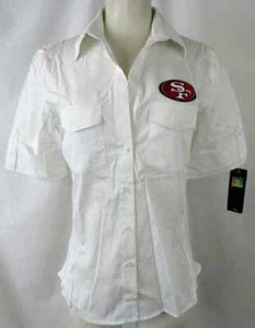 DYE DEFECT - Camicetta donna San Francisco 49ers ricamata con bottoni ASNF 248 - Foto 1 di 6