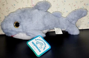 NEW Kellytoy Shark Plush 12" Gray & Gold Sparkle Eyes Plush Stuffed Animal Toy - Picture 1 of 11