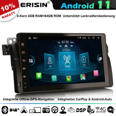 8-Kern 64GB Android 11 Autoradio Navi Für BMW 3er E46 M3 Rover 75 MG ZT CarPlay - Bild 1 von 4