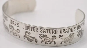 Vintage - Zodiac/Astrology .925 Sterling Silver, Bracelet/Bangle - 0.64 OZT - Picture 1 of 10
