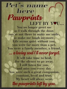 Personalised Pet memorial dog cat metal sign plaque - Picture 1 of 4
