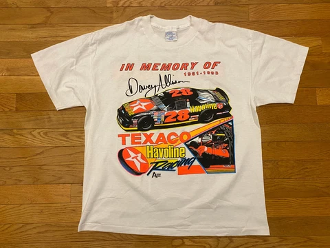 Vtg 1993 In Memory Of Davey Allison Nascar Single Stitch T Shirt Mens's Size L Cover