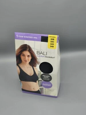 Sujetador para mujer Bali 228781 Comfort Revolution negro sin aros, se adapta a: 32B, 32C, 32D, 34B Foto 1 de 4