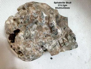 SPHALERITE SKULL, 274.2gms, Over 1/2 lb, HAND CARVED, *NATURAL*, USA SELLER - Picture 1 of 3