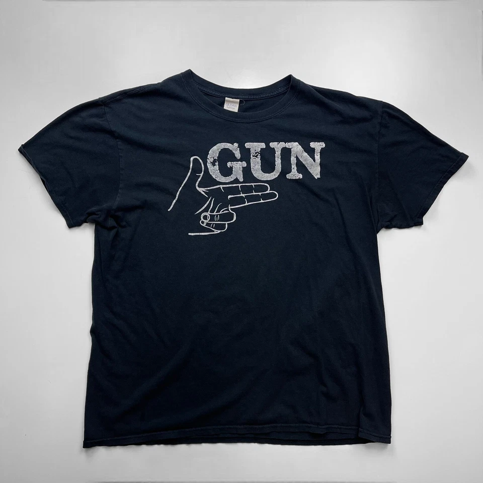 Camisa de Comedia Divertida Lenguaje de Señas Mano Dedo Pistola Y2K Para Hombres Talla XL Foto 1 de 3