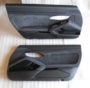 PORSCHE 2012 19 991 GT 3 RS DOOR PANEL SET BLK LEATHER ALCANTARA SILVER STITCH - Picture 1 of 15