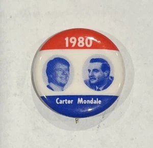 Spilla politica bottone campagna presidente Carter & Mondale 1980 elezione - Foto 1 di 2