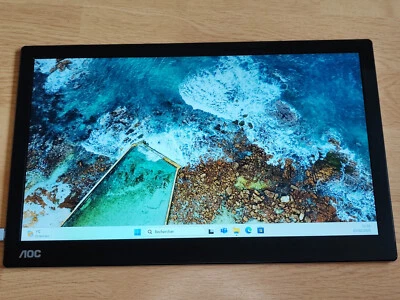 AOC I1601FWUX 15.6" IPS LED Portable Monitor - USB-C - Black & Silver - Image 1 of 4