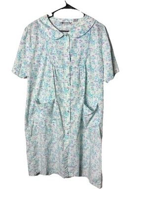 Camisón para mujer Eyeful vintage años 50 floral con botones mezcla de algodón grande Foto 1 de 4