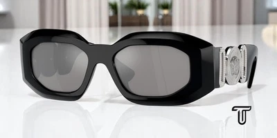 Gafas de sol para hombre VERSACE VE4425U 54226G negro gris claro espejo plateado 80 54 mm Foto 1 de 4