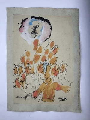 Pintura artística Salvador Dalí certificado de autenticidad dibujo original papel vintage firmado Foto 1 de 3