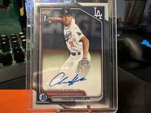 2024 Bowman Draft Chrome Prospect Autographs Chase Harlan #CPA-CHA Dodgers - Picture 1 of 2