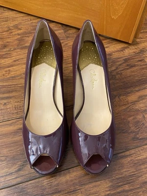 Cole Haan NikeAir Patent Purple Leather Peep Toe Stiletto Size 10 B Halloween - Image 1 of 4
