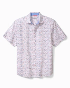 Tommy Bahama Last Call Camp Hemd Herren XL weiß Nova Wave Seersucker Party Drinks - Bild 1 von 11