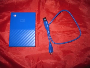 WD 2TB My Passport USB Portable  External Hard Drive WDBYFT0020BBL - Blue - Picture 1 of 3