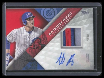 2018 Topps Major League Material Autographs Red Anthony Rizzo Patch Auto 4/5 - Image 1 of 2