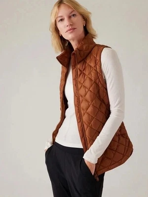 Athleta Whisper Featherless Vest  M Medium | Sequoia Brown #599504 NEW - Image 1 of 3