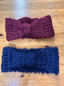 Steven Maden Women 2 Knot Wide Headband blue Burgundy one size - Picture 1 of 11