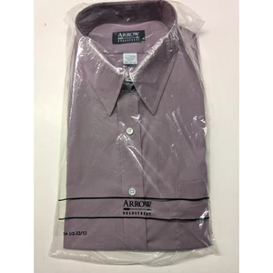 Arrow Men's Bradstreet Light Purple Mauve Dress Shirt Size 16.5 32/33 - Picture 1 of 4