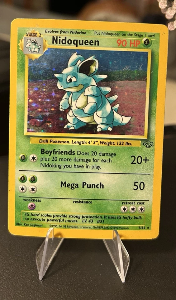 Pokémon Nidoqueen Juego de Cartas Coleccionables Jungle Holo Tarjeta 7/64 Ilimitado Raro LP-NM Estado Foto 1 de 3