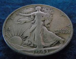 1941-S 1941S WALKING LIBERTY 90% SILVER HALF DOLLAR 50C Cent Fifty 1/2 - Picture 1 of 6