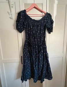 Oliver Bonas Size 18 Dress Navy Blue With Gold Detailing - Picture 1 of 2